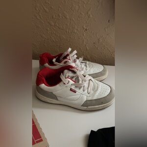Levi's White Sneakers with Red Accents